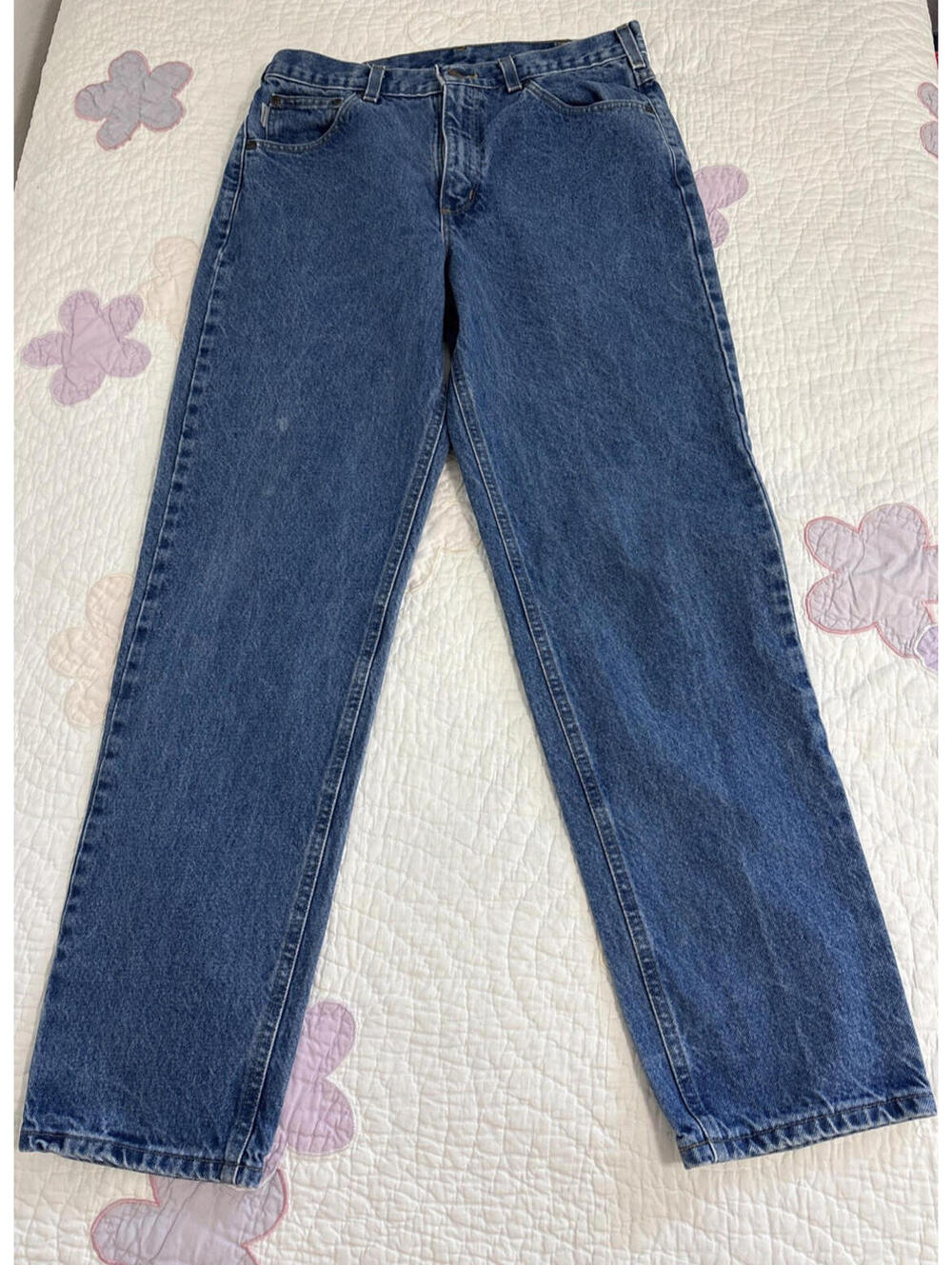 Carhartt Relaxed Fit Blue Jeans Men’s 34x32 Workwear Carpenter Dungaree B17-DST